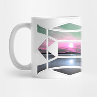 Colourful geometric sunrise Mug